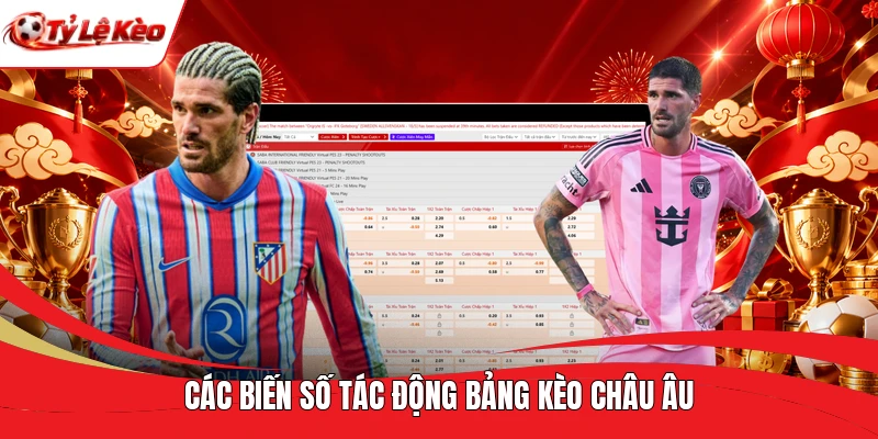 Các biến số tác động bảng kèo châu Âu
