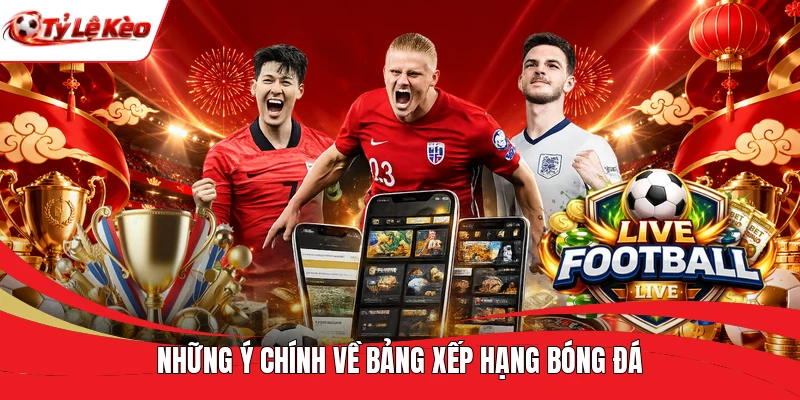 Những ý chính về bảng xếp hạng bóng đá